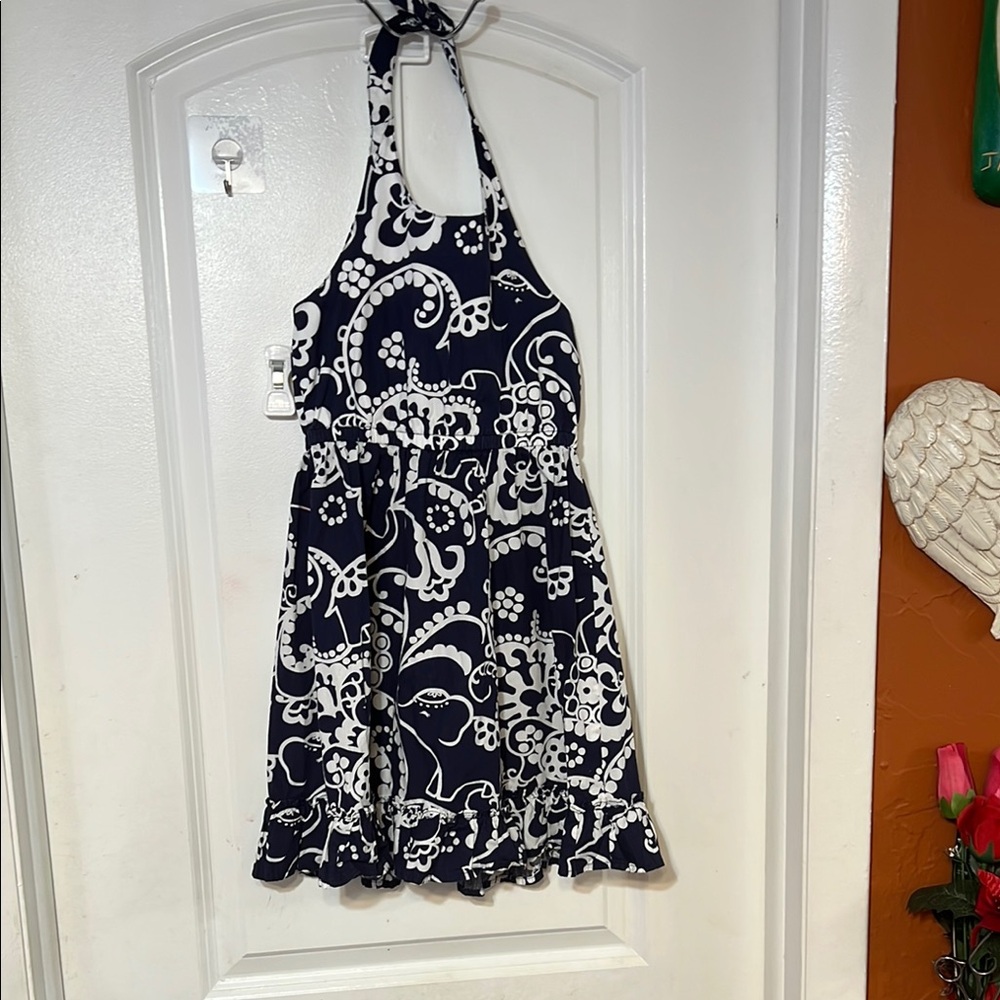 Gymboree Navy and White Halter Dress Size 6